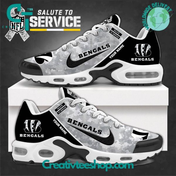 Cincinnati Bengals Arctic Camo 2024 Salute to Service Air Cushion Sport Shoes